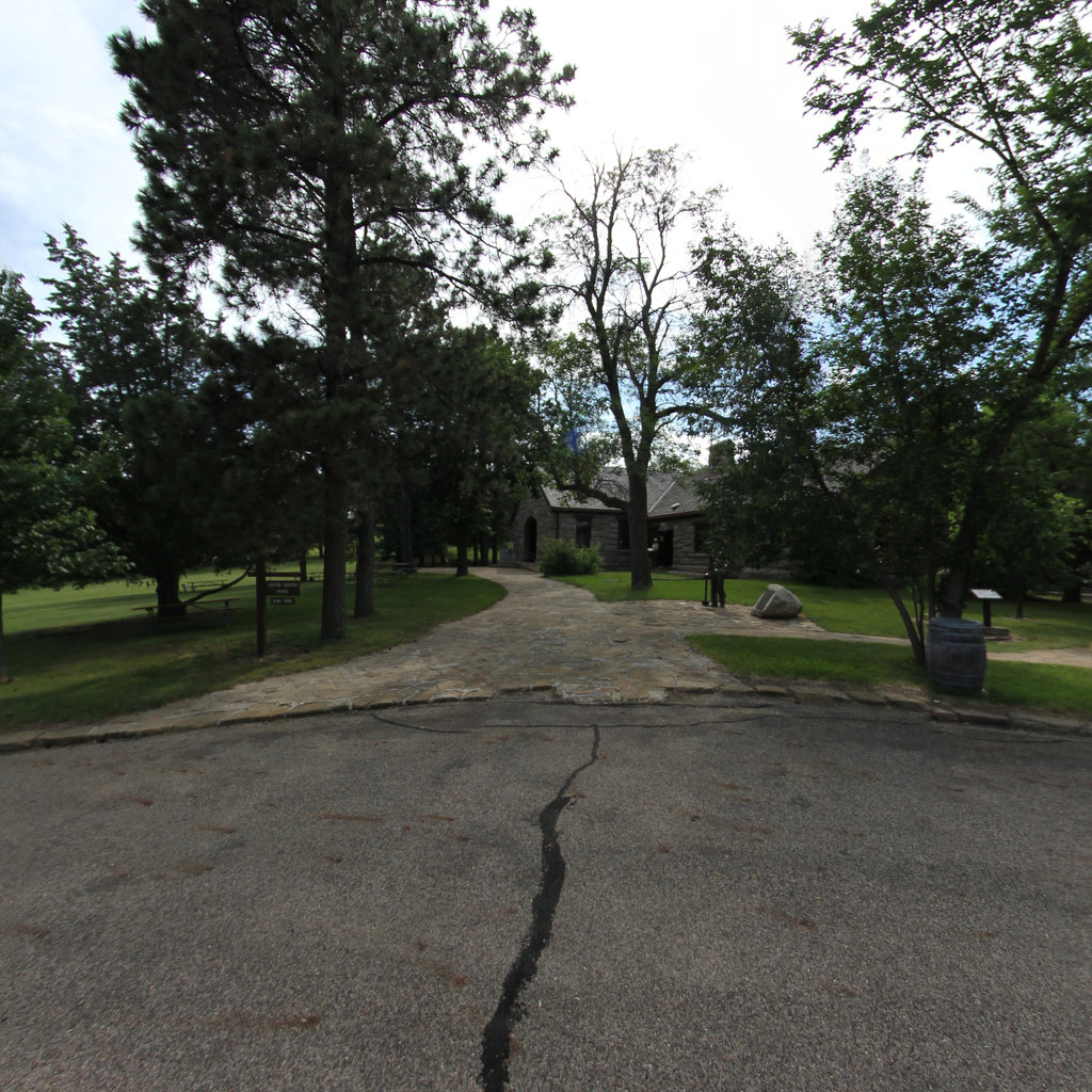 On-a-Slant Indian Village scene image looking forward