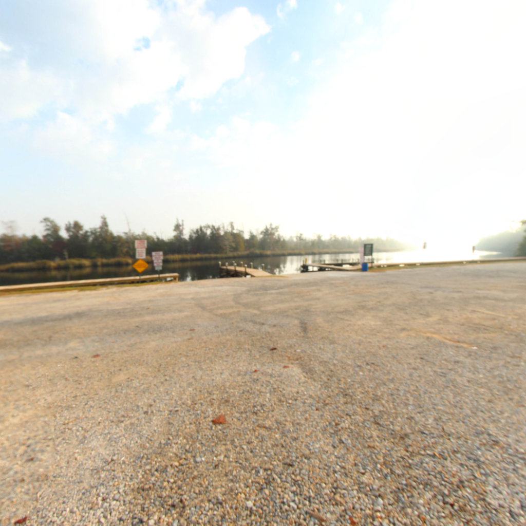 Oyster Pile Boat Ramp scene image looking forward