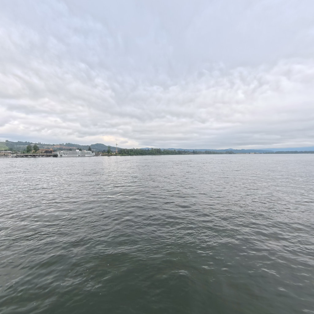 Terrain360 panorama near Columbia River tidewater, approaching estuary