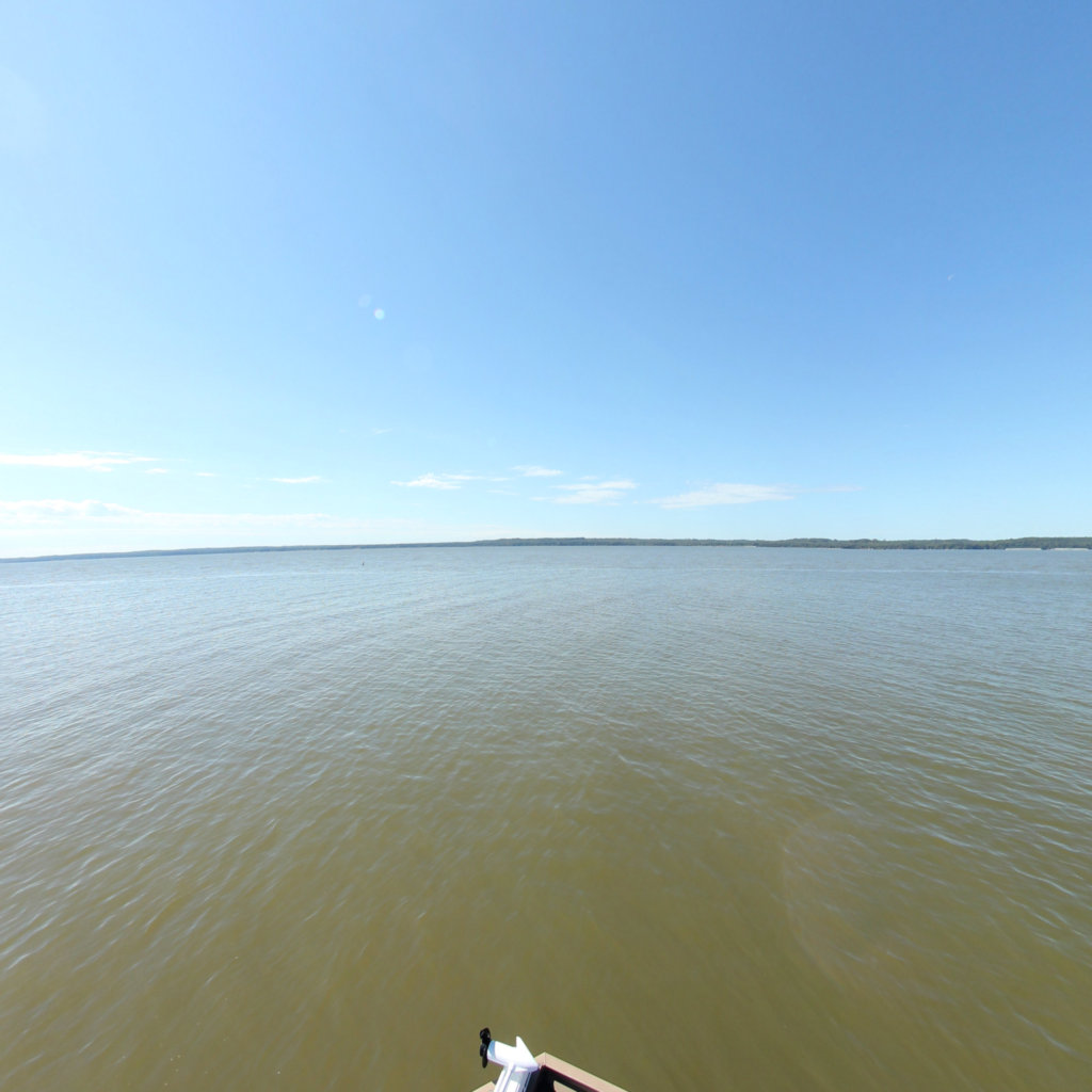 360° panoramic view of Mallows Bay - High tide shoreline - Marine Sanctuary Shoreline